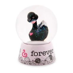 Nici Glitter Globe Swan Black 6.5 Cm