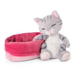 Nici Sleeping Kitties Cat 16 Cm Grey Teddy