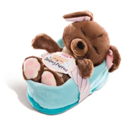 Nici Sleeping Puppies Dog 16 Cm Brown In Blue Green Teddy
